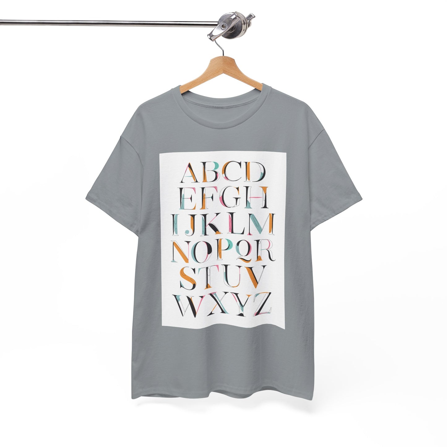 Alphabet T-Shirt - Colourful, ABC Letters Shirt, Unisex, Teachers Uniform