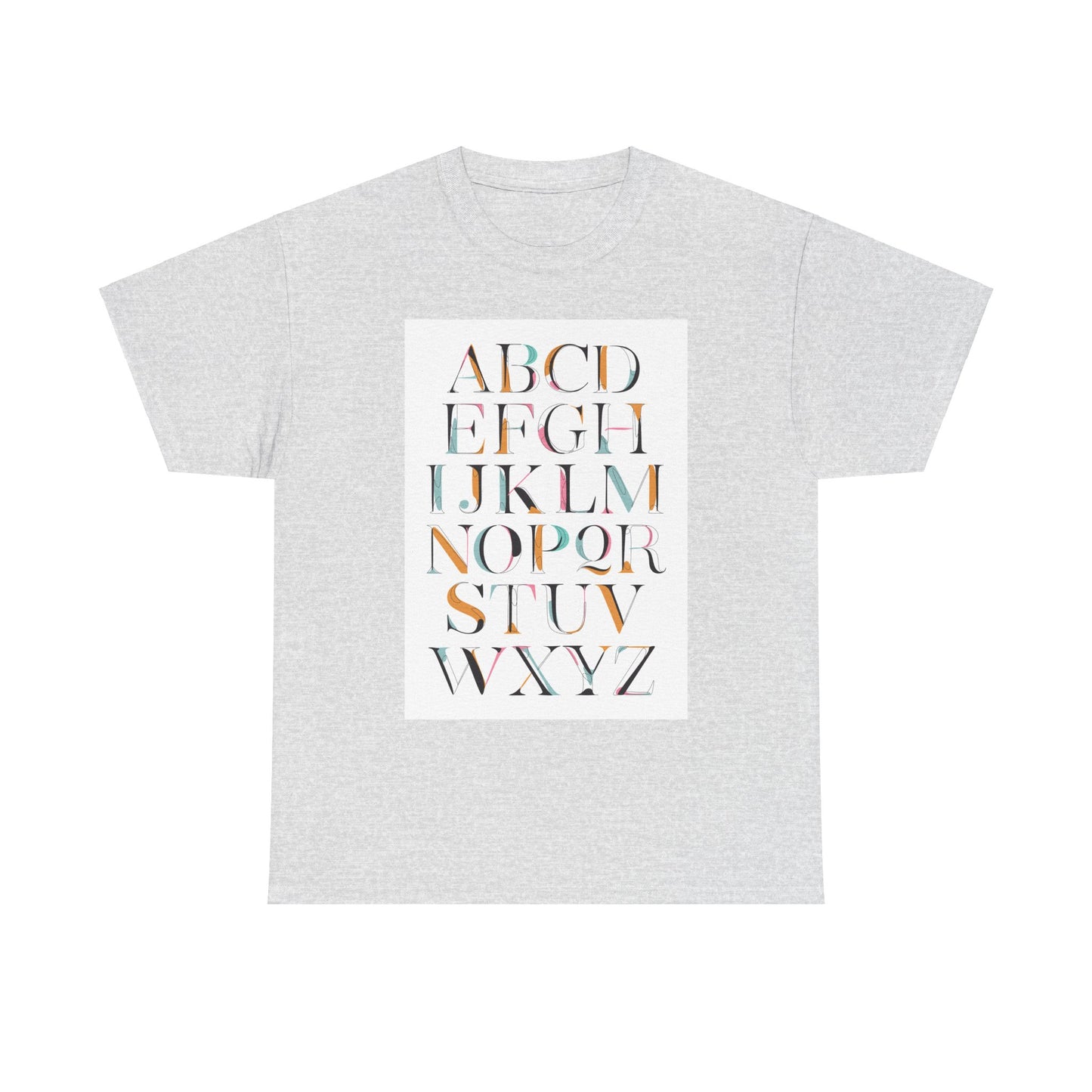 Alphabet T-Shirt - Colourful, ABC Letters Shirt, Unisex, Teachers Uniform