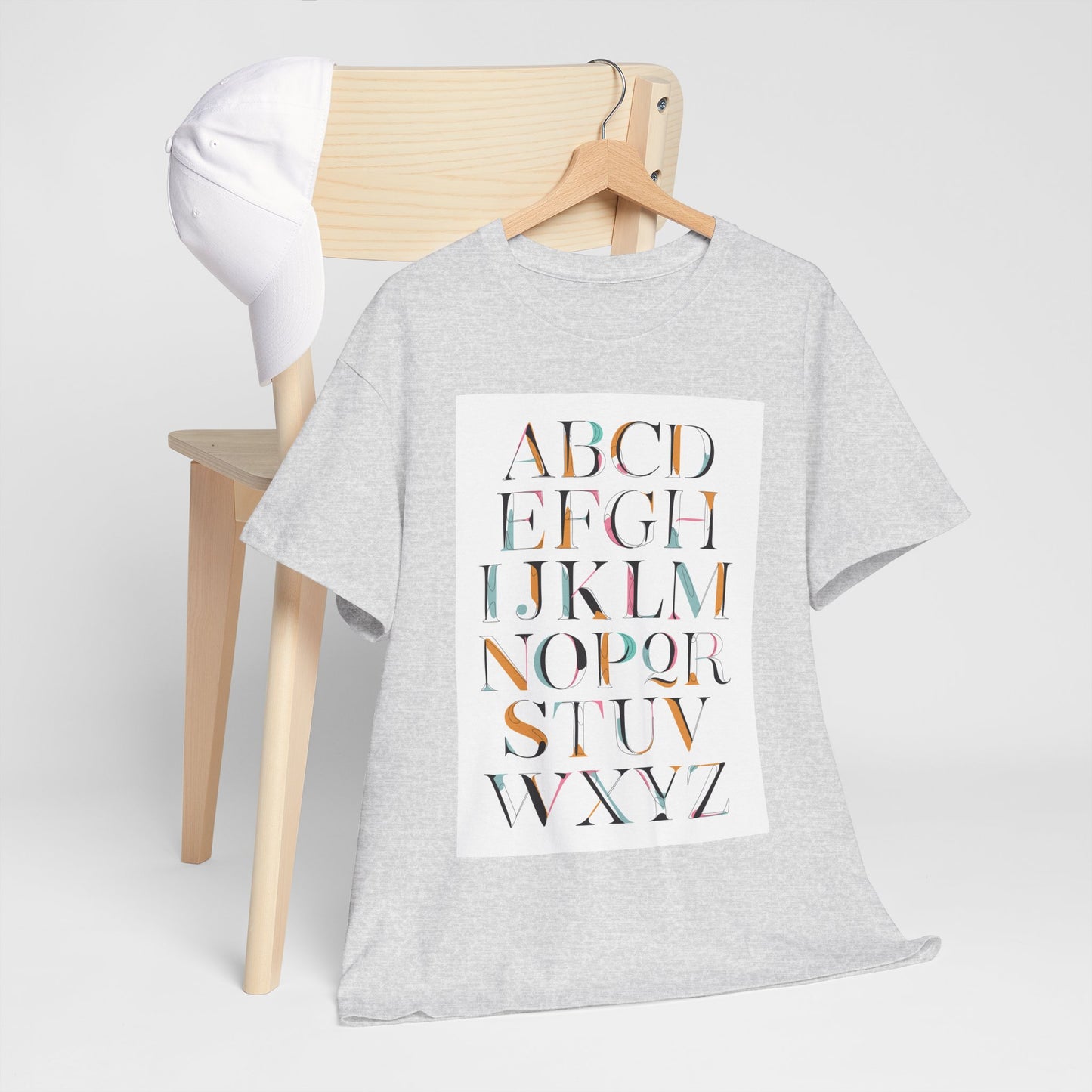 Alphabet T-Shirt - Colourful, ABC Letters Shirt, Unisex, Teachers Uniform