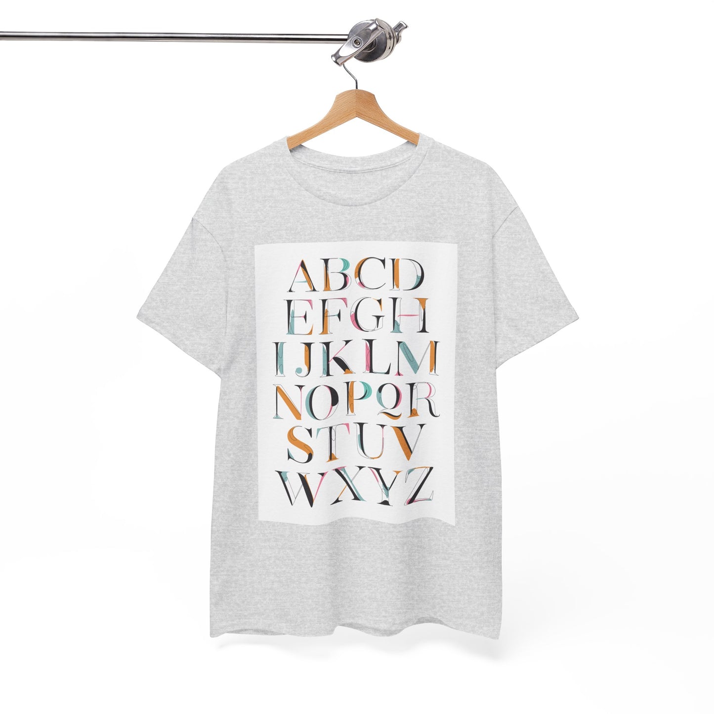 Alphabet T-Shirt - Colourful, ABC Letters Shirt, Unisex, Teachers Uniform