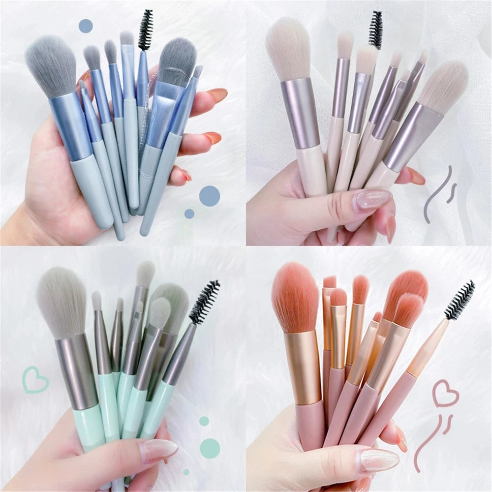 Makeup Brush Set 8Pcs Makeup Concealer Brush Blush Loose Powder Brush Eye Shadow Highlighter Foundation Brush Beauty Tools