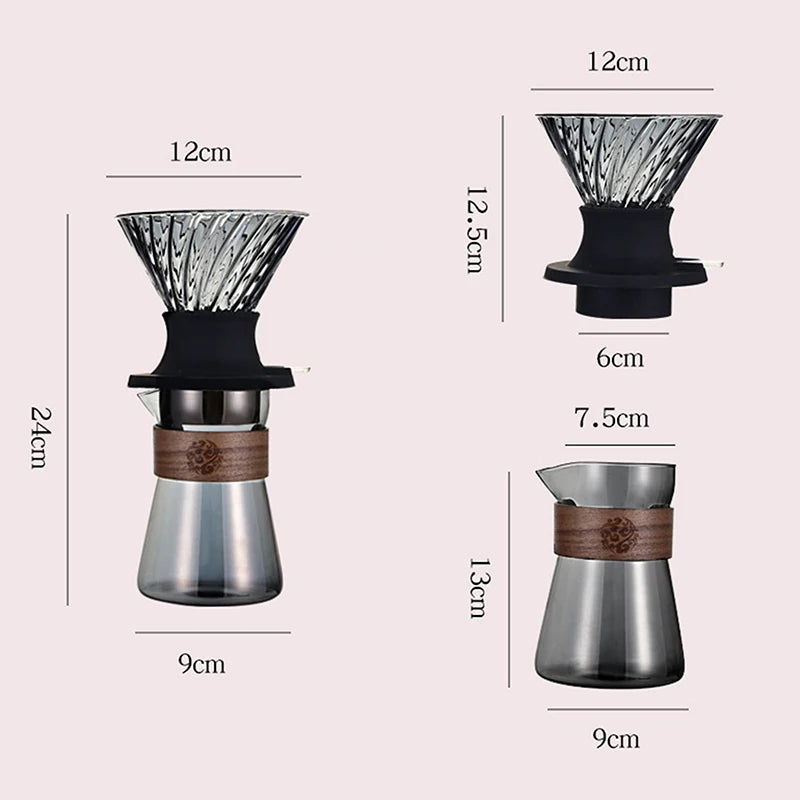 Immersion Coffee Dripper Switch Pour Over Dripper Immersion Dripper Switch Coffee Maker Glass Coffee Filters Set