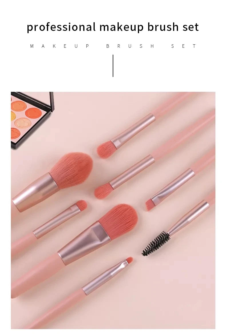 Makeup Brush Set 8Pcs Makeup Concealer Brush Blush Loose Powder Brush Eye Shadow Highlighter Foundation Brush Beauty Tools