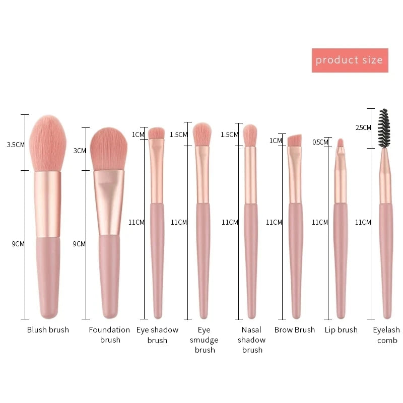 Makeup Brush Set 8Pcs Makeup Concealer Brush Blush Loose Powder Brush Eye Shadow Highlighter Foundation Brush Beauty Tools